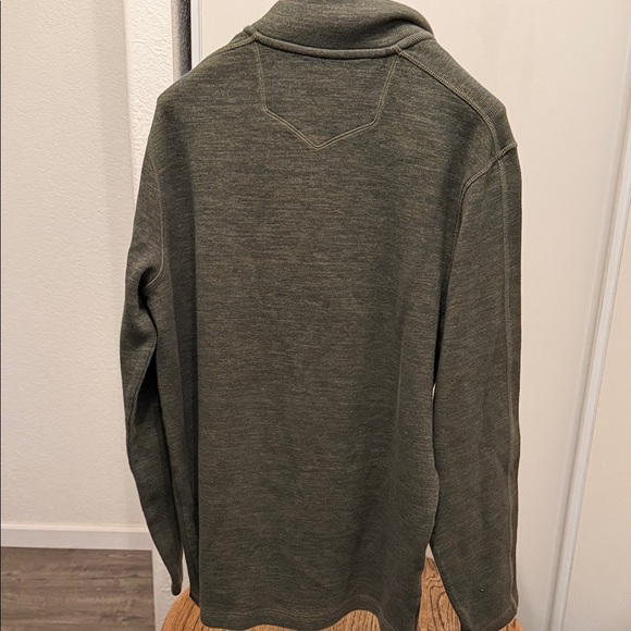 Eddie Bauer Warm Olive Zip-Up Sweater Men’s Size Large - Picture 6 of 11